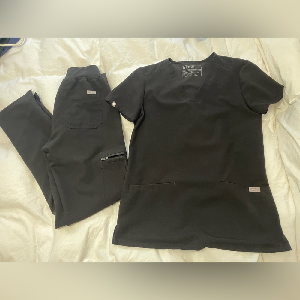 FIGS XXS Casma Scrub Top and XXS High Waisted Yola Scrub Pants